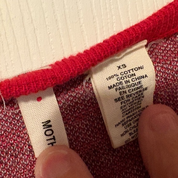 Anthropologie Moth Sz XS Red Lovelorn Cardigan Sweater Holidays Christmas Cotton - Picture 3 of 3